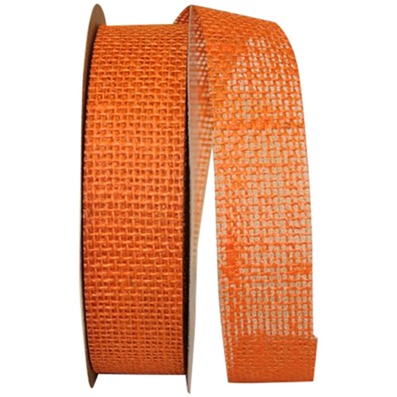 Burlap Ribbon --- 1-3/8" x 20 yards --- 100% Jute --- Orange Color